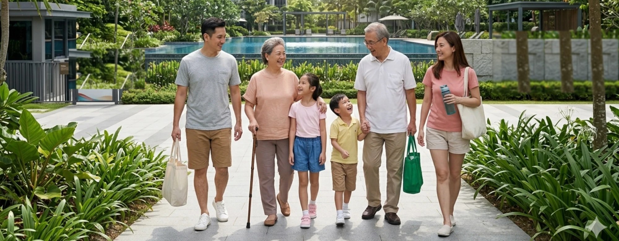 A multi-generational family enjoying time together at Grand Dunman